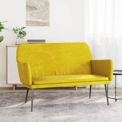 Banco 108x79x79 cm veludo amarelo