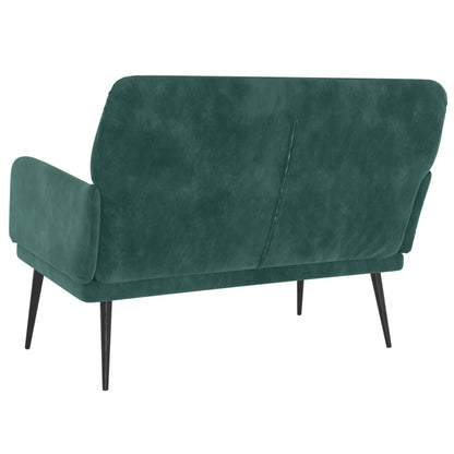 Sofá Stand - Em Veludo - Cor Verde Escuro - Estrutura de Metal com Assento e Apóios de Braços Densamente Acolchoados - 108x79x79 cm - Design Moderno