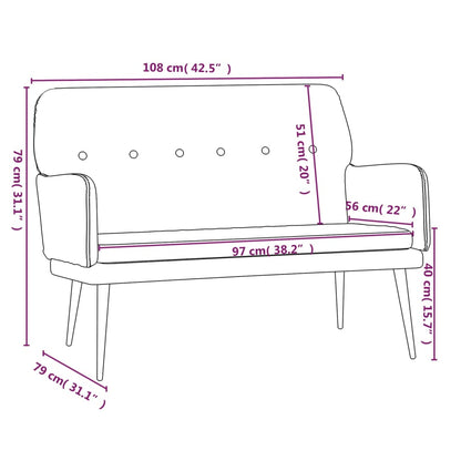 Sofá Stand - Em Veludo - Cor Verde Escuro - Estrutura de Metal com Assento e Apóios de Braços Densamente Acolchoados - 108x79x79 cm - Design Moderno