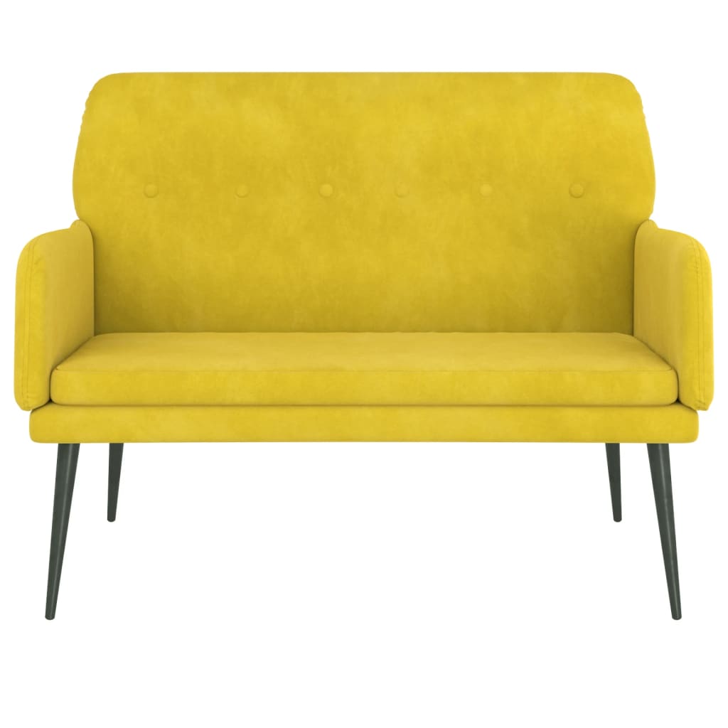 Banco 108x79x79 cm veludo amarelo