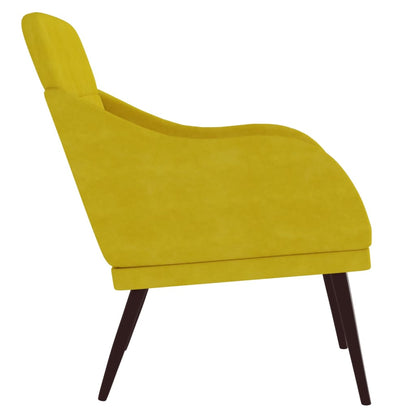 Cadeira c/ apoio de braços 63x76x80 cm veludo amarelo