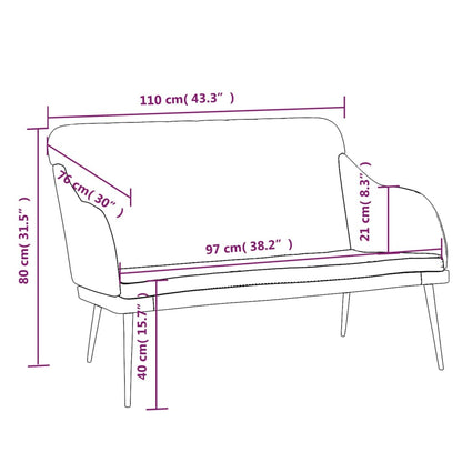 Banco 110x76x80 cm veludo cinzento-claro