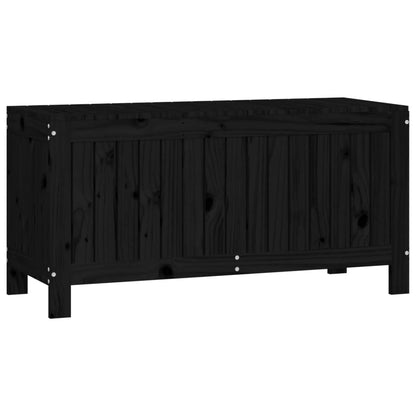 Caixa de arrumação jardim 108x42,5x54 cm pinho maciço preto