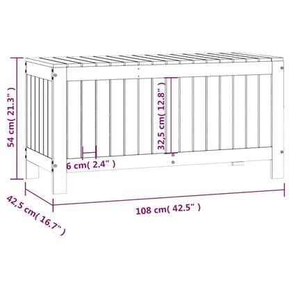 Caixa de arrumação jardim 108x42,5x54 cm pinho maciço preto