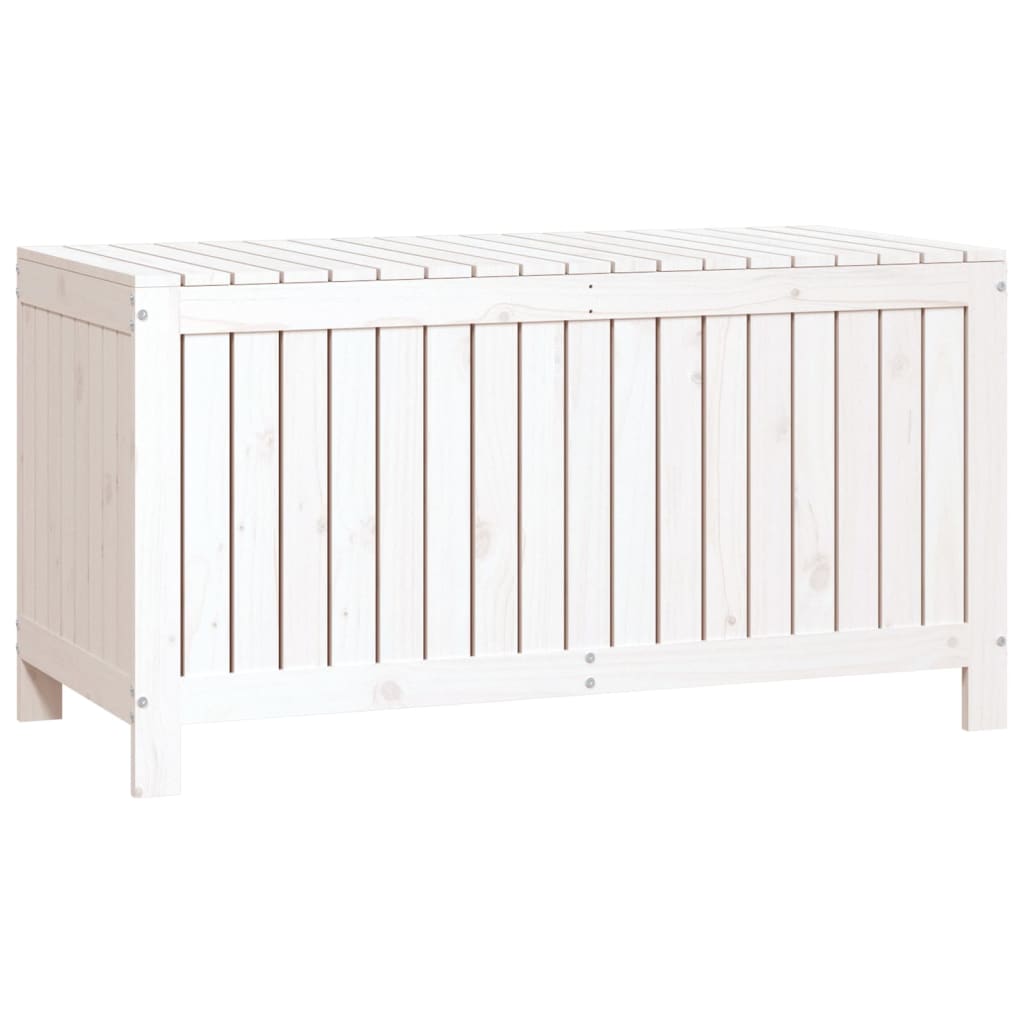 Caixa de arrumação jardim 121x55x64 cm pinho maciço branco