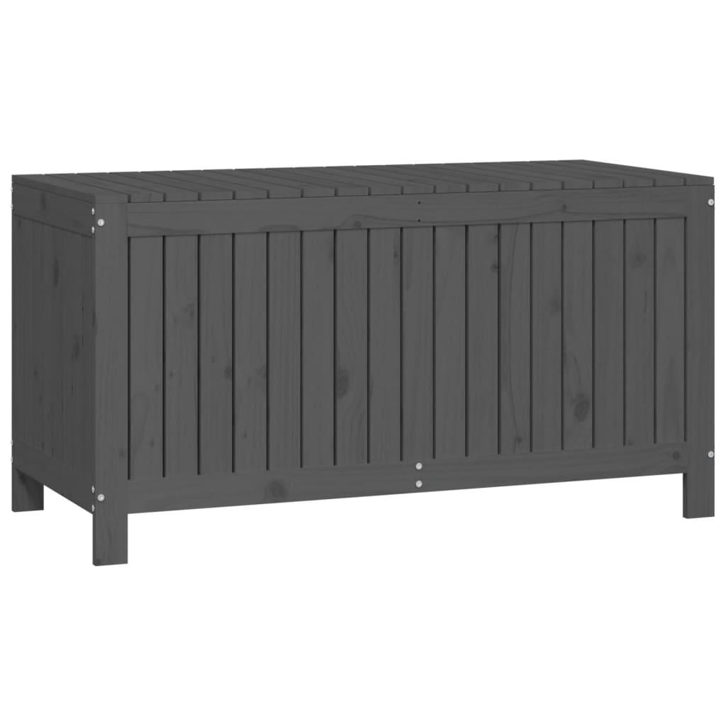 Caixa de arrumação jardim 121x55x64 cm pinho maciço cinzento