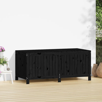 Caixa de arrumação jardim 147x68x64 cm pinho maciço preto