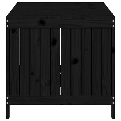 Caixa de arrumação jardim 147x68x64 cm pinho maciço preto