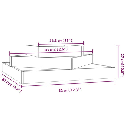 Vaso/floreira 83x83x27 cm pinho maciço branco