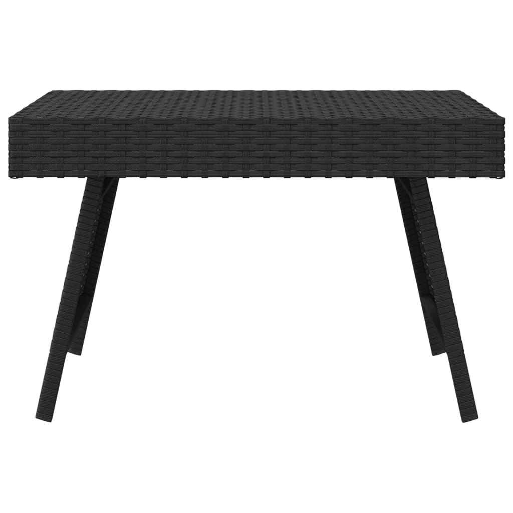 Mesa de apoio dobrável 60x40x38 cm vime PE preto