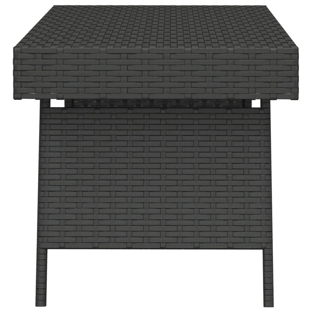 Mesa de apoio dobrável 60x40x38 cm vime PE preto