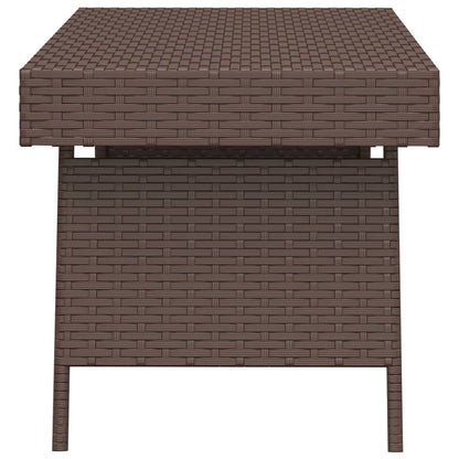 Mesa de apoio dobrável 60x40x38 cm vime PE castanho