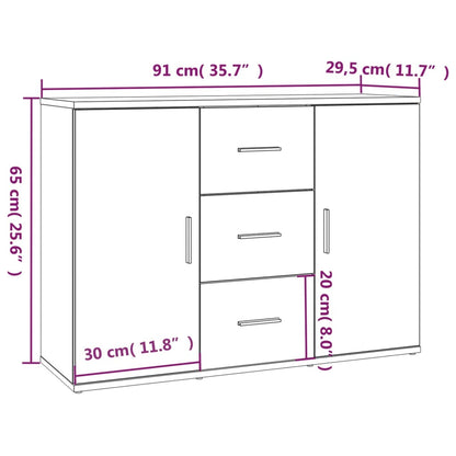 Aparador Mia de 91 cm - Carvalho - Design Moderno