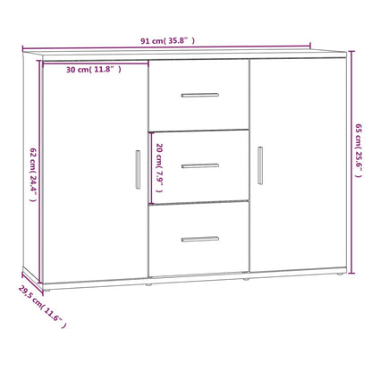 Aparador 91x29,5x65 cm derivados de madeira cinza cimento