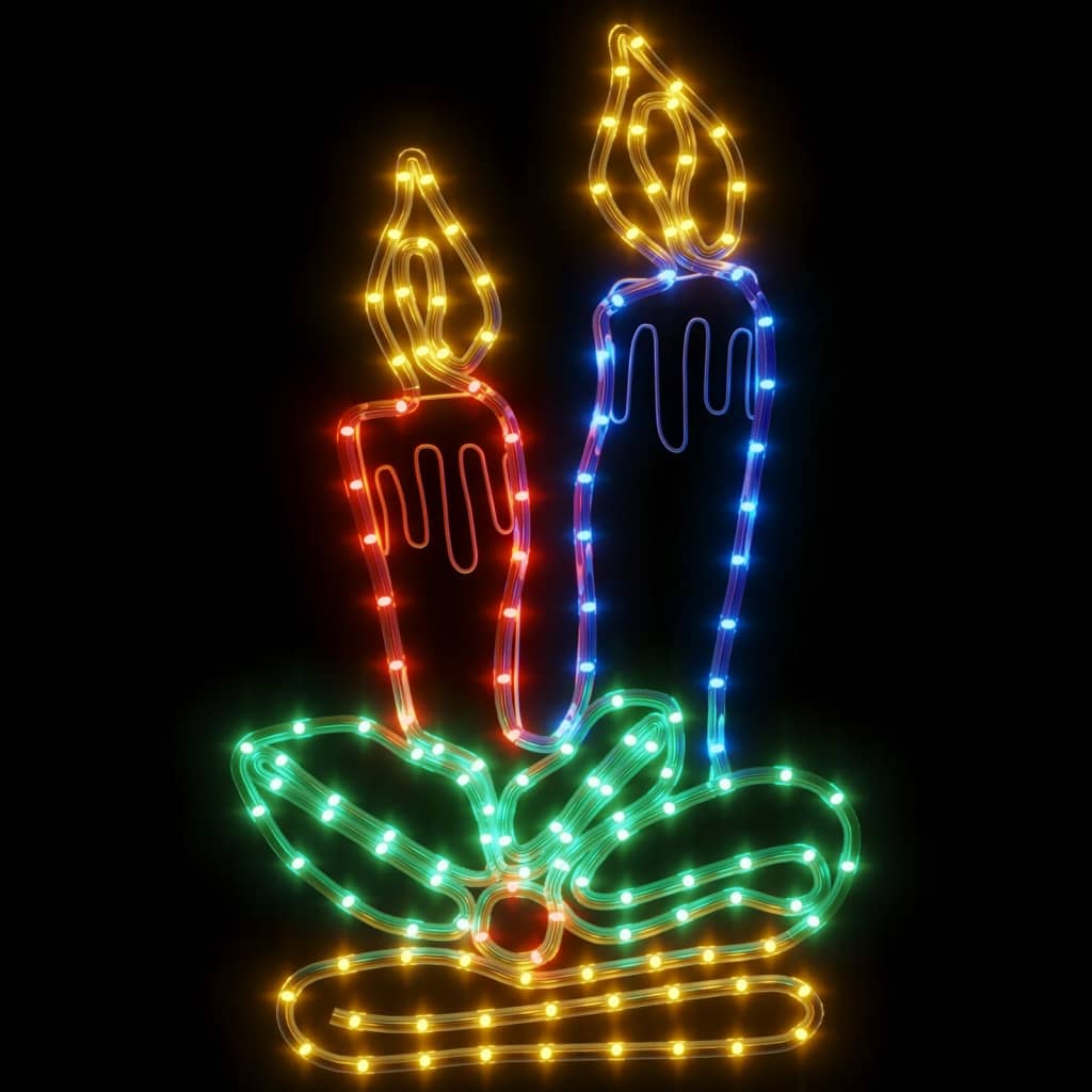 Figuras de velas de Natal com 144 luzes LED 2 pcs 70x42 cm