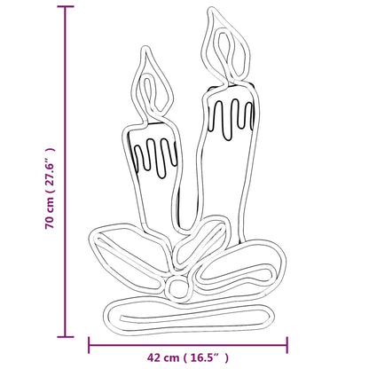 Figuras de velas de Natal com 144 luzes LED 2 pcs 70x42 cm