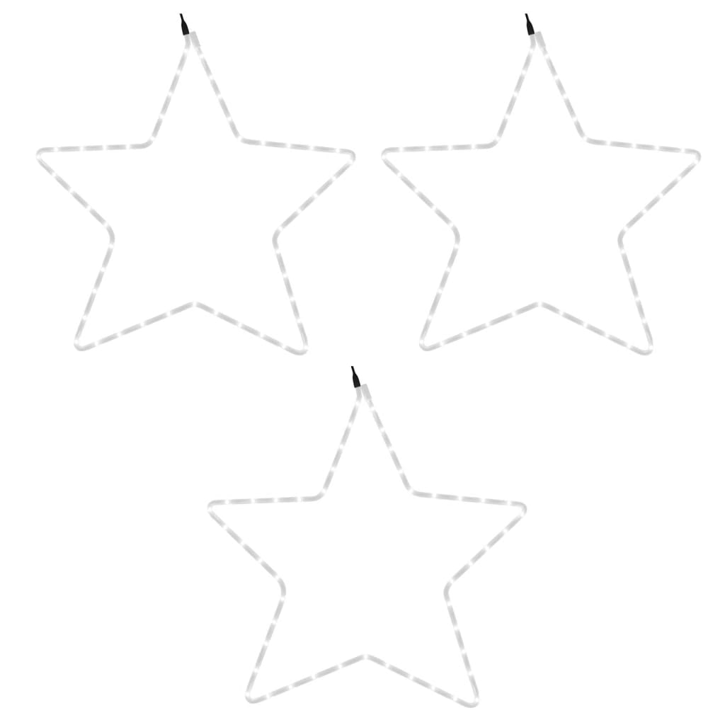 Figura natalícia de estrelas + 48 LEDs 3pcs 56 cm branco quente