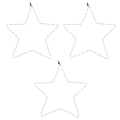 Figura natalícia de estrelas + 48 LEDs 3pcs 56 cm branco quente