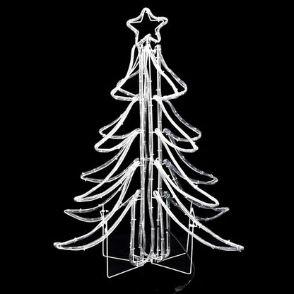 Árvore de Natal dobrável c/ LEDs 3pcs 87x87x93 cm branco quente