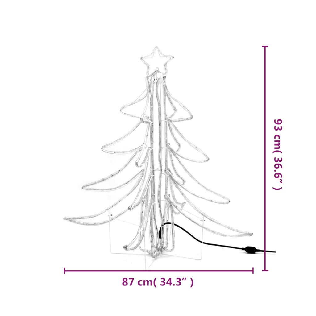 Árvore de Natal dobrável c/ LEDs 3pcs 87x87x93 cm branco quente