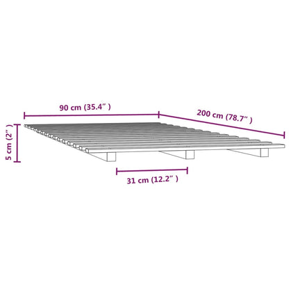 Estrutura de cama 90x200 cm madeira de pinho maciça branco