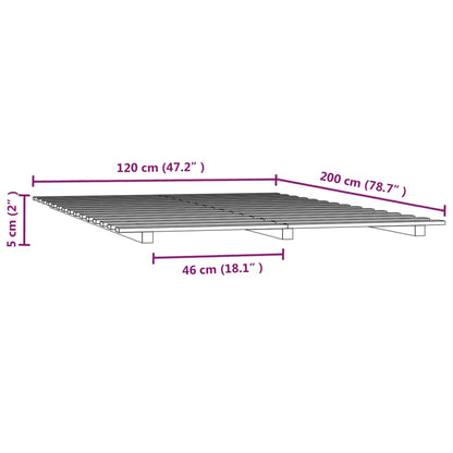 Estrutura de cama 120x200 cm pinho maciço castanho mel