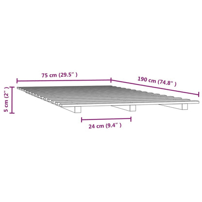 Estrutura de cama 75x190 cm madeira de pinho maciça