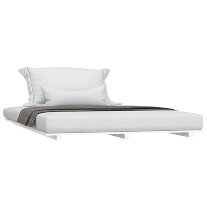 Estrutura de cama 120x190 cm pinho maciço branco