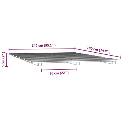 Estrutura de cama 140x190 cm madeira de pinho maciça branco