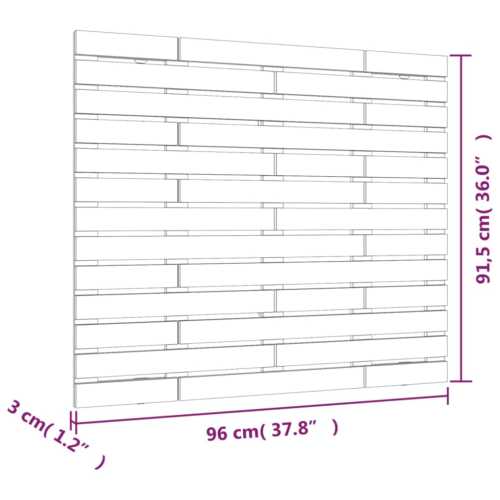 Cabeceira de parede 96x3x91,5 cm pinho maciço branco