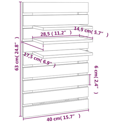 Prateleiras de montagem na parede 2 pcs pinho maciço preto