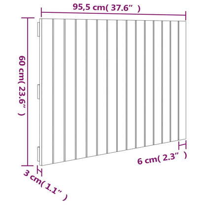 Cabeceira de parede 95,5x3x60 cm pinho maciço castanho-mel