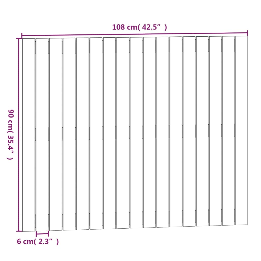 Cabeceira de parede 108x3x90 cm pinho maciço castanho-mel