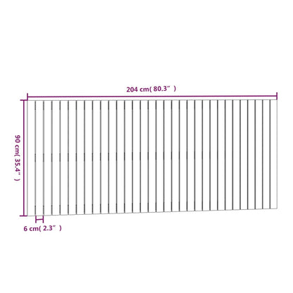 Cabeceira de parede 204x3x90 cm madeira de pinho maciça branco