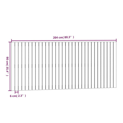 Cabeceira de parede 204x3x90 cm pinho maciço castanho-mel