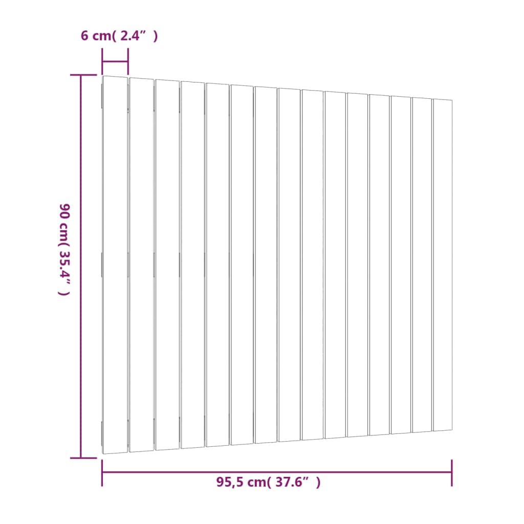 Cabeceira de parede 95,5x3x90 cm pinho maciço castanho-mel