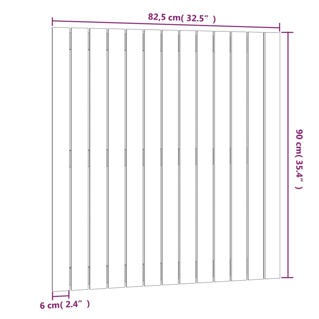 Cabeceira de parede 82,5x3x90 cm pinho maciço castanho-mel