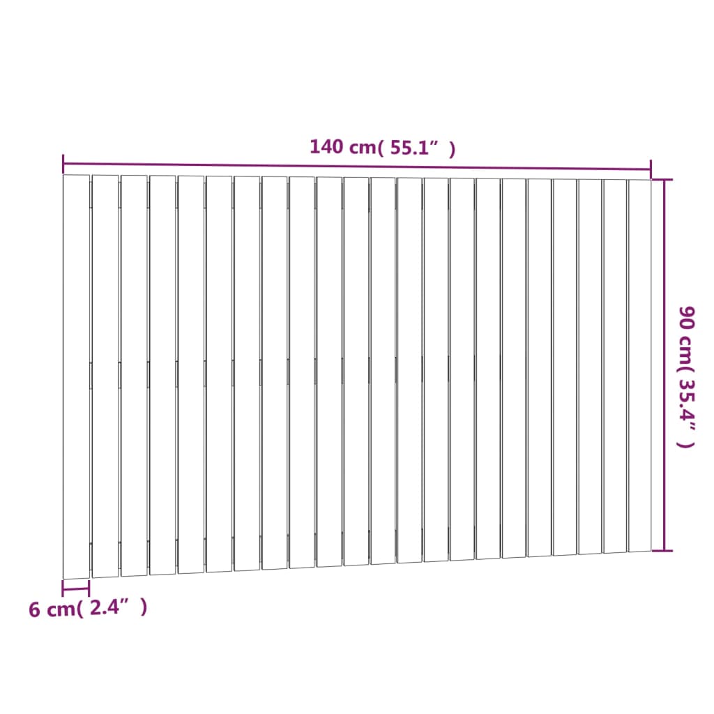 Cabeceira de parede 140x3x90 cm pinho maciço castanho-mel