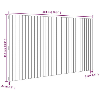 Cabeceira de parede 204x3x110 cm pinho maciço branco