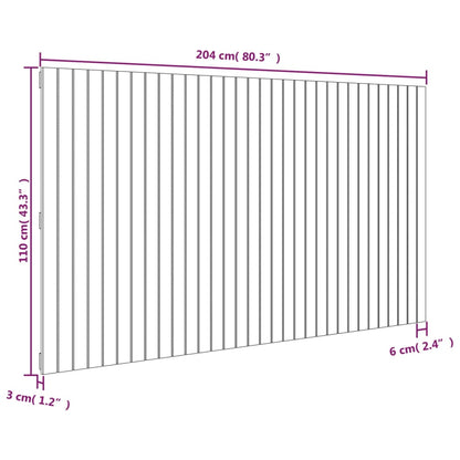 Cabeceira de parede 204x3x110 cm pinho maciço castanho-mel