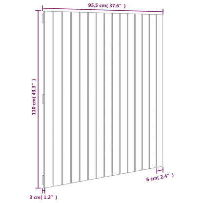 Cabeceira de parede 95,5x3x110 cm pinho maciço branco