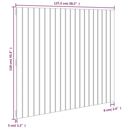 Cabeceira de parede 127,5x3x110 cm pinho maciço branco