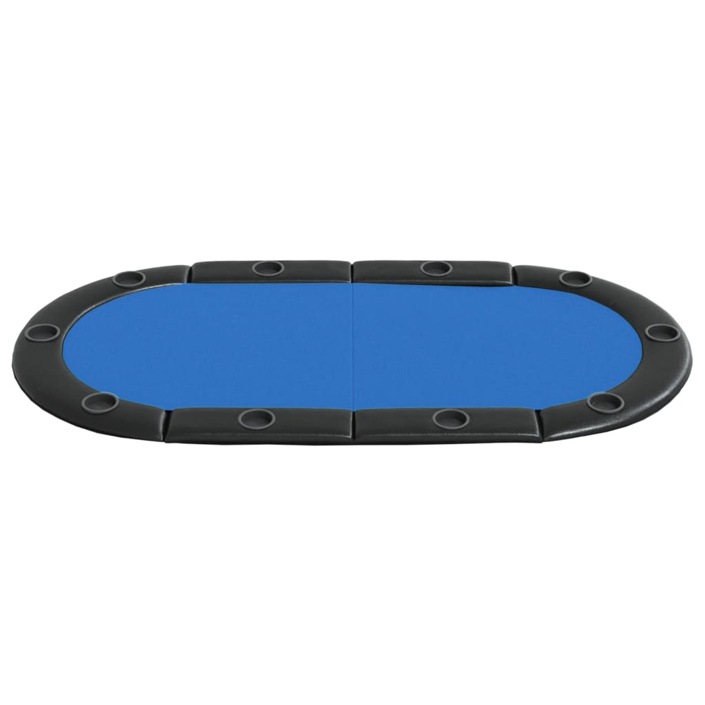 Mesa tabuleiro póquer dobrável 10 jogadores 208x106x3 cm azul