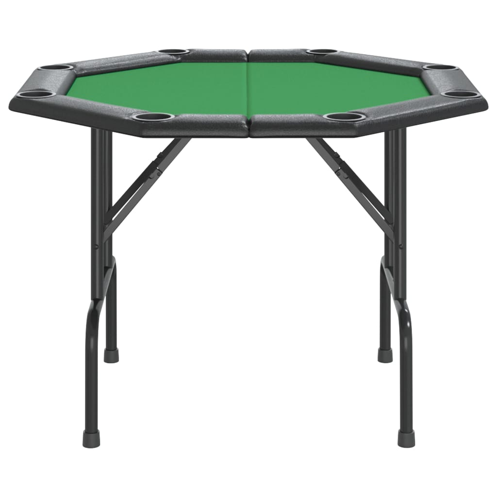 Mesa de póquer dobrável 8 jogadores 108x108x75 cm verde