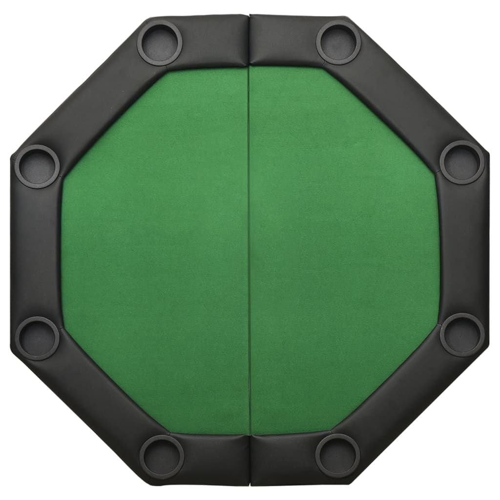 Mesa de póquer dobrável 8 jogadores 108x108x75 cm verde