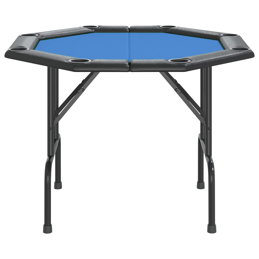 Mesa de póquer dobrável 8 jogadores 108x108x75 cm azul