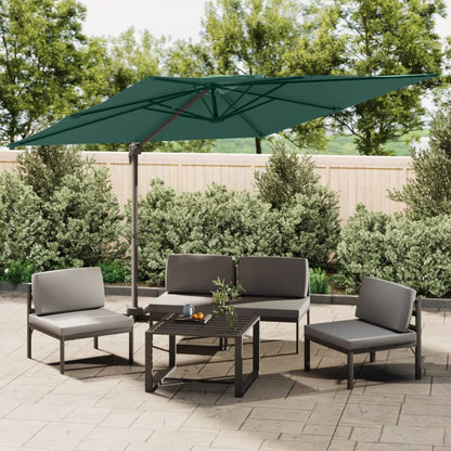 Guarda-sol cantilever c/ toldo duplo 300x300 cm verde