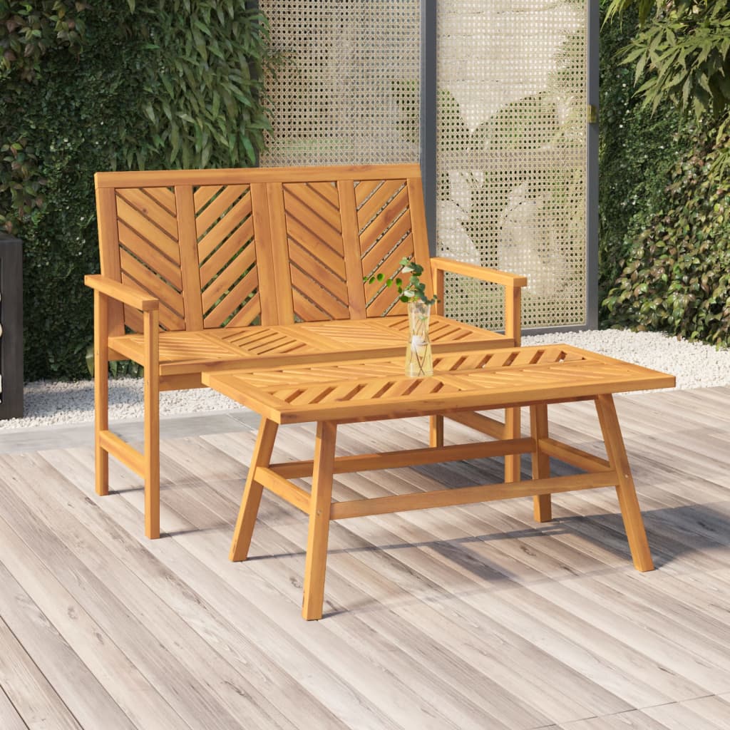 Conjunto lounge de jardim 2 pcs madeira de acácia maciça