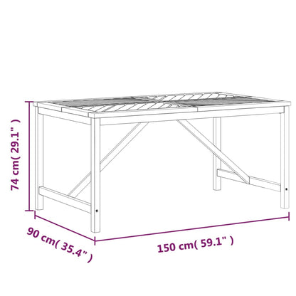 Mesa de jantar para jardim 150x90x74cm madeira de acácia maciça