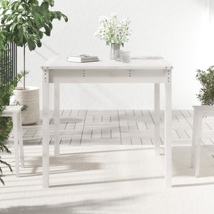 Mesa de jardim 82,5x82,5x76 cm madeira de pinho maciça branco